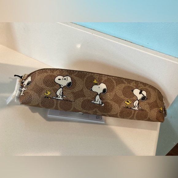 Accessories | Coach X Peanuts Pencil Case In Signature Canvas With ...